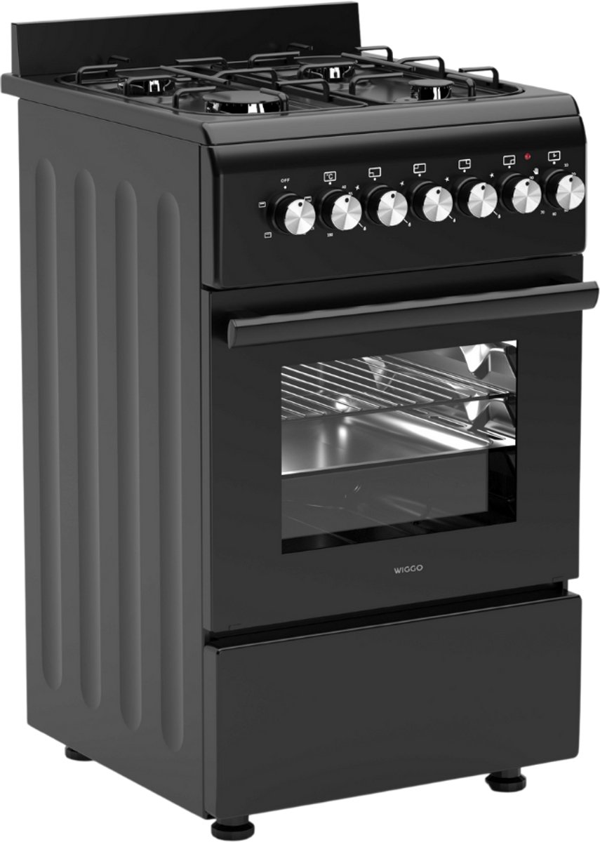 Wiggo WO‑E505R(BB) review: vrijstaand gasfornuis, 52 liter oven