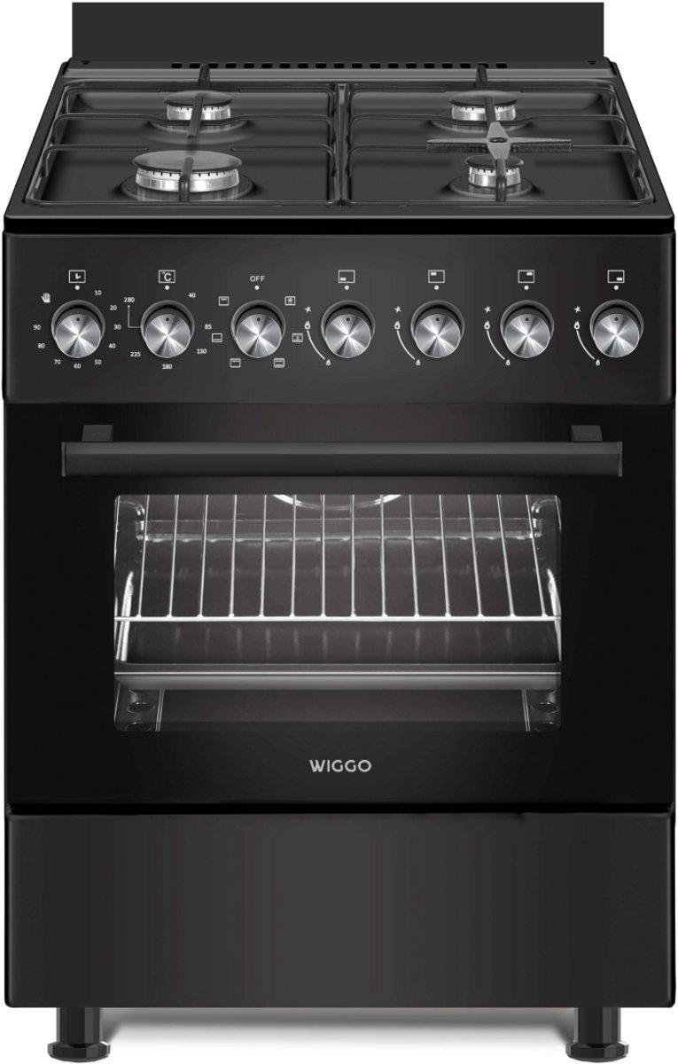 Wiggo WO-E606A(BB) review: gasfornuis met 66 liter oven, 4 pitten