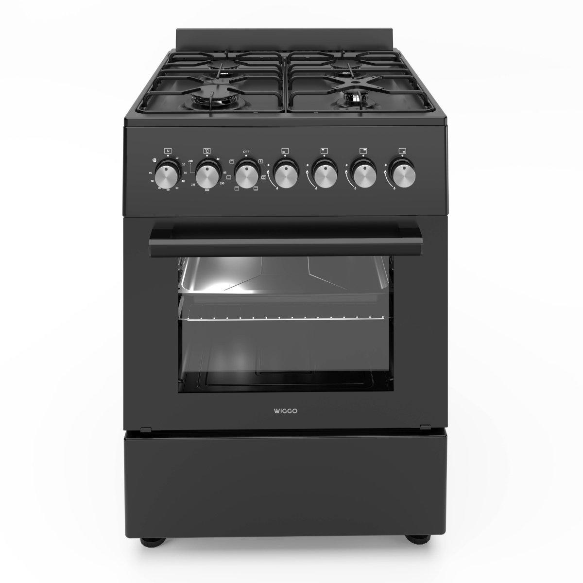 Wiggo WO-E606A(BB) review: gasfornuis met 66 liter oven, 4 pitten