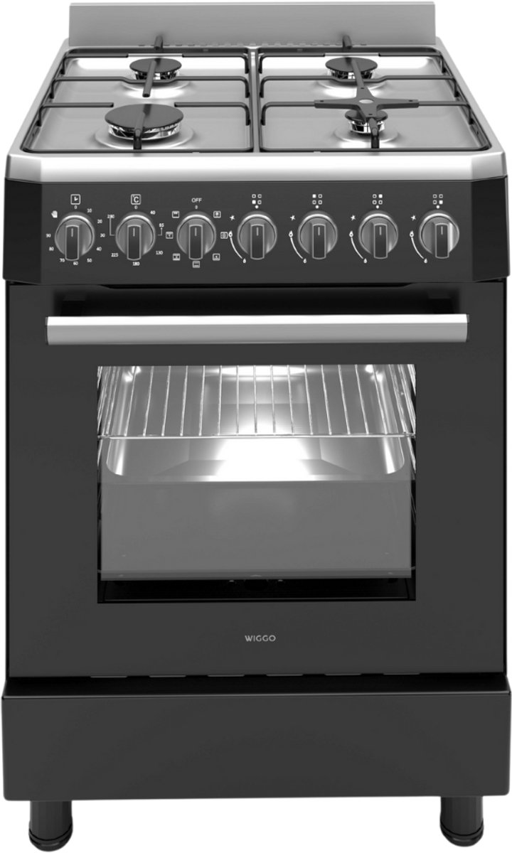 Wiggo - WO-E609R(BX) review: grote 66L oven, 4-pits gasfornuis
