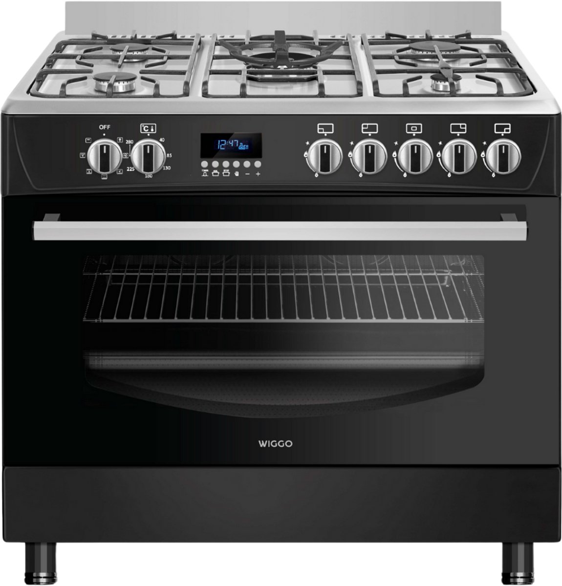 Wiggo WO‑E909R(BX) review: 90 cm gasfornuis met wokbrander