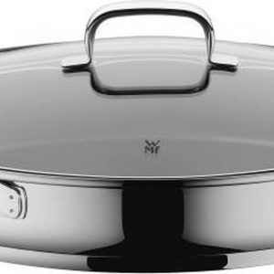 WMF Vispan met glazen deksel - 38 x 26 cm - RVS review vis bakken
