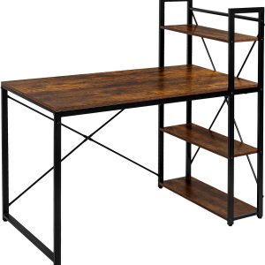 xDays Bureau - Computertafel met planken - Computerbureau - Industrieel Thuiskantoor - 60x120x76/120 review: ruimtebesparend thuiskantoor met opbergruimte