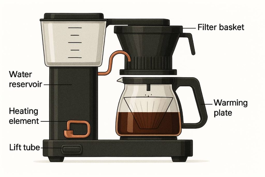 Hoe een filterkoffiezetapparaat van binnen werkt