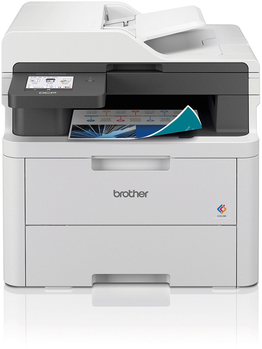 Brother Dcpl3560cdw - All-in-One Kleuren LED Printer - Wit test wifi
