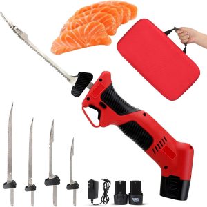 Draadloos elektrisch fileermes met verwisselbare messen en antisliphandgreep review: sneller fileren voor sportvissen