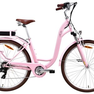 Elektrische fiets dames meisjes roze - 28 inch - 46cm frame - 7 versnellingen - 360 Wh accu review: goede accuduur