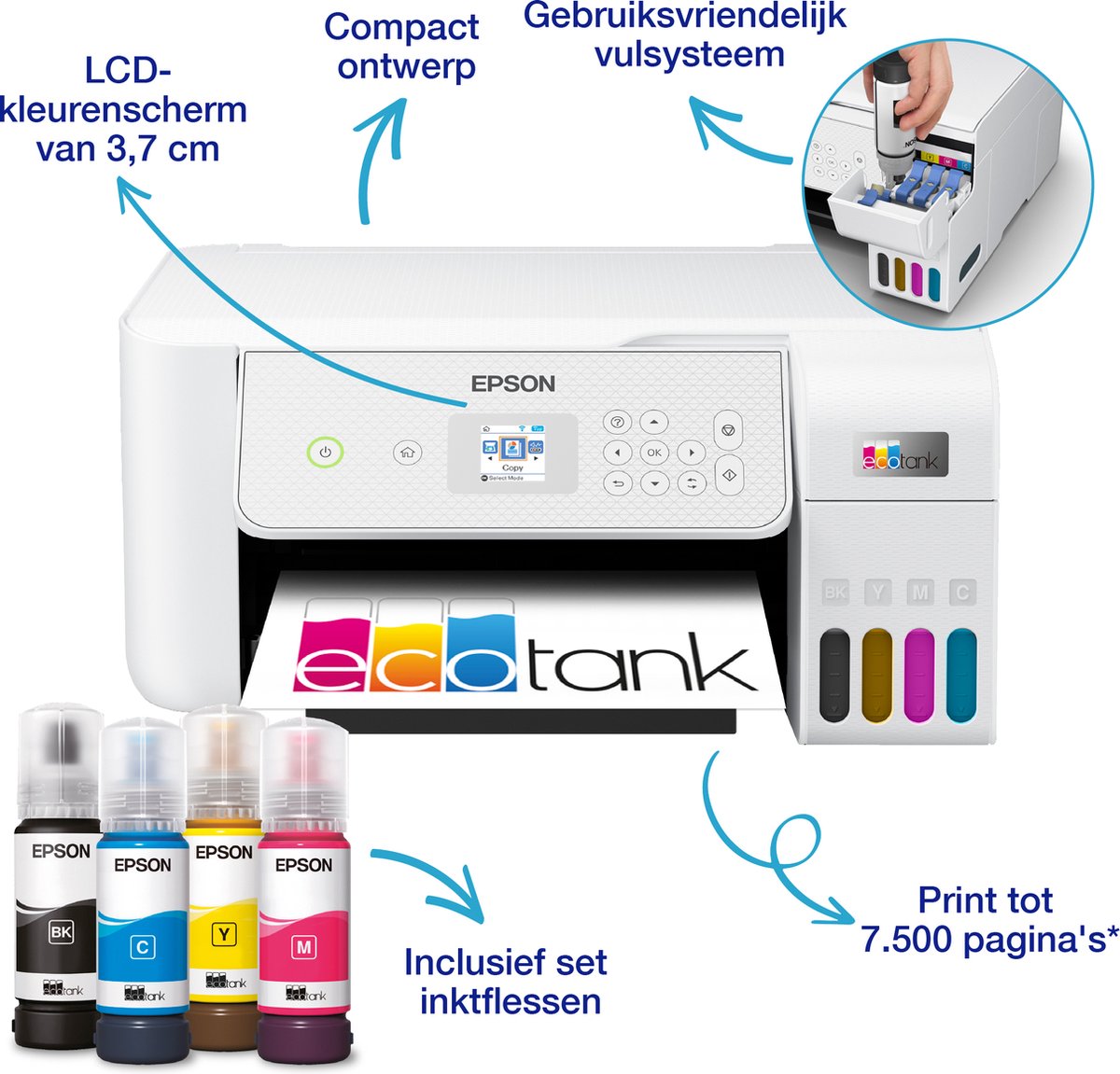 Epson EcoTank ET-2876 review: tot 3 jaar inkt, inkttank printer