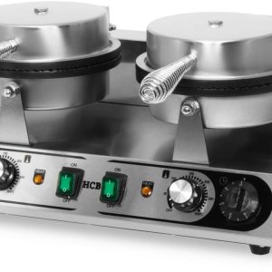 HCB® - Professioneel dubbel horeca wafelijzer test 2 tegelijk RVS