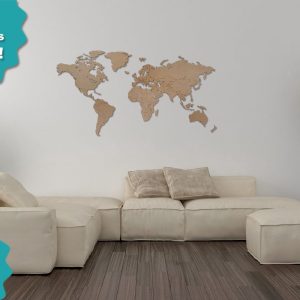 Houten Wereldkaart BUDGET review: reizen markeren, wanddecoratie