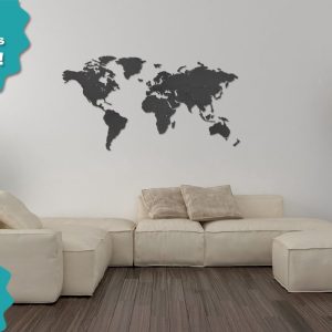 Houten Wereldkaart BUDGET ZWART review: grote muurdecoratie