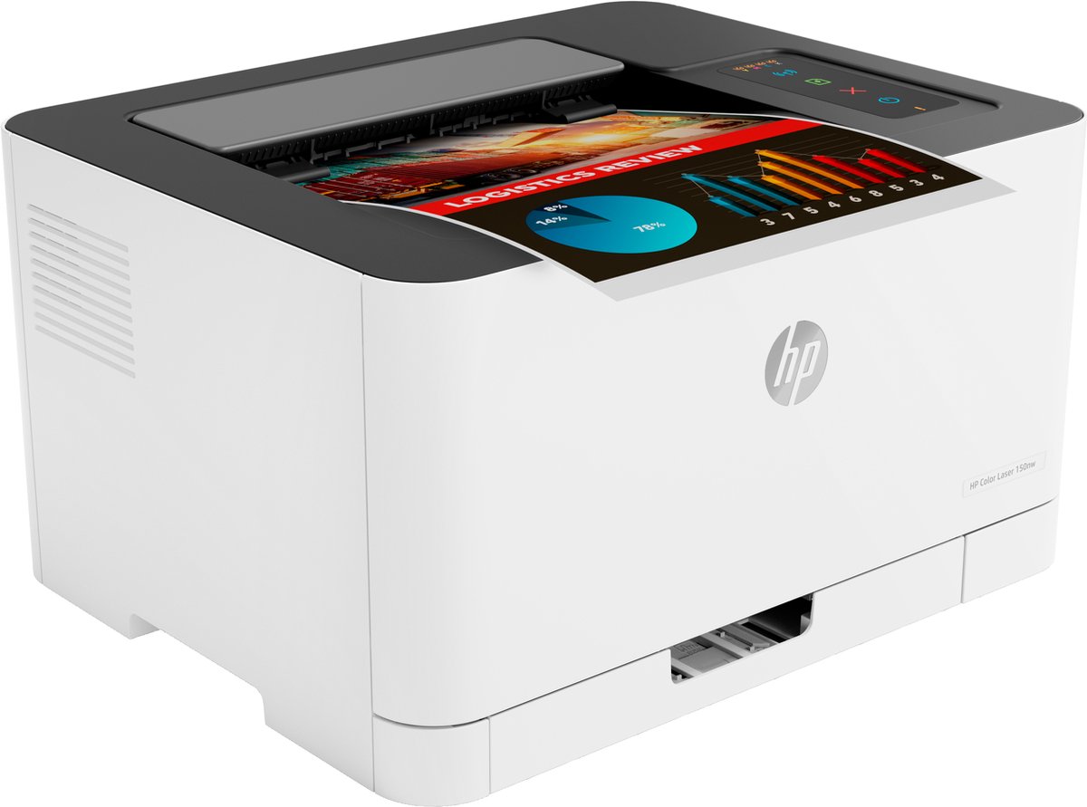 HP Color Laser 150nw - Kleuren Laserprinter - Wit test met wifi