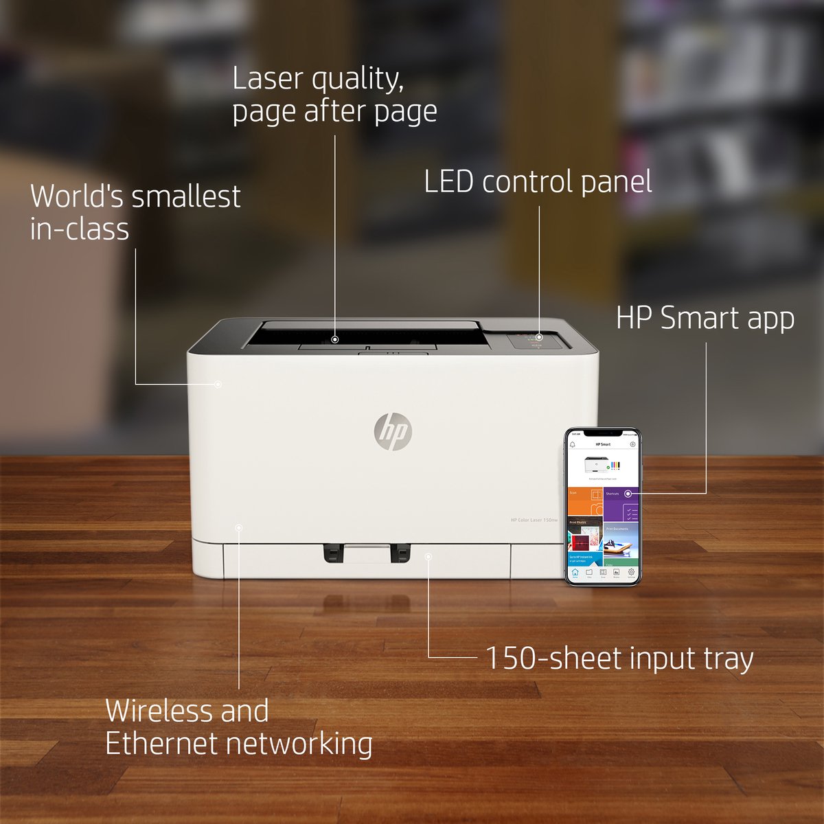 HP Color Laser 150nw - Kleuren Laserprinter - Wit test met wifi