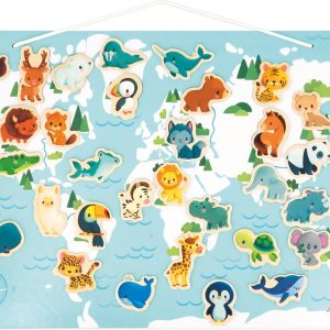 Janod Magneetbord - De Wereld test: peuters leren de wereldkaart