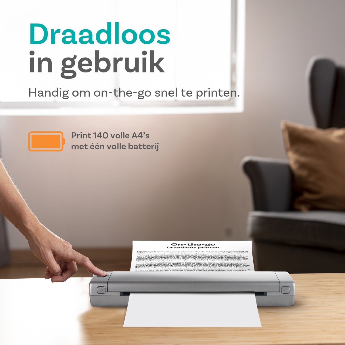 Pora&Co - Thermal Printer - Portable Printer A4 test zonder inkt