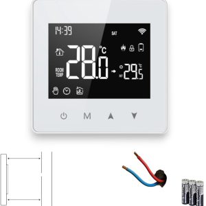 Slimme Wifi Opbouw Thermostaat met tiptoetsen test: Tuya domotica