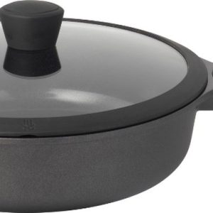 Sola Ceramic deluxe Hapjespan - Ø 28 cm - Zwart - Inclusief deksel review: aanbakvrij bakken op inductie