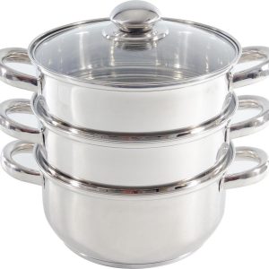 Stoompan (3-delig) - Inductie - Gas - Elecktrisch - RVS - 20cmØ - Rijst- en Groentenstomer review: vitaminen behouden, voor gezond koken