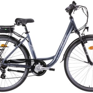 Test Scrapper elektrische damesfiets 13Ah 7sp 28 inch blauwgrijs