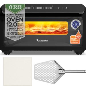 TurboTronic PO15 Elektrische Pizza Oven – Slimme Pizzaoven tot 400 °C – Zwart review: krokante korst voor Napolitaanse pizza