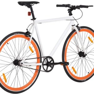 VidaXL – Bike – Fixie – White – 55cm – Orange review stadsfiets