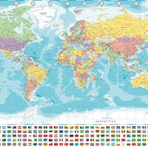 Wereldkaart poster - 70x100cm review: grote wanddecoratie