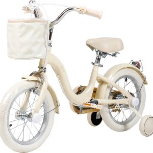 Yar Biky Meisjesfiets – 12 inch – Kinderfiets met Zijwielen & Stuurtas – Beige review: stabiel leren fietsen en veiligheid