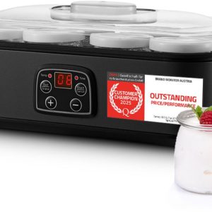 Yoghurtmaker met 8 glazen potjes van 180 ml - 1,4 L - instelbare temperatuur - LED-display - automatische uitschakeling - Grijs review: huisgemaakte yoghurt, gezonde voeding