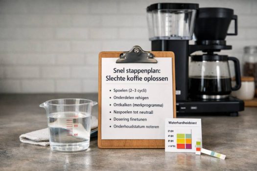 Koffiezetapparaat slechte koffie oplossen: snel stappenplan