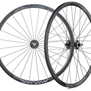 Baanfiets test Miche wielset Pistard WR 24/32 zwarte naaf (draad)