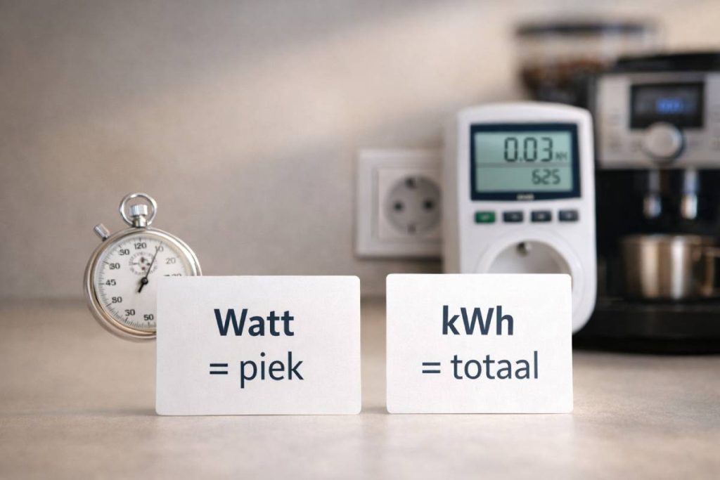kWh in 30 seconden: Watt vs kWh (zodat je meter ‘logisch’ wordt)