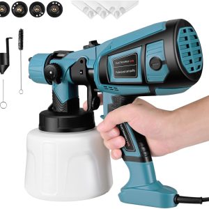 Verfspuit-Elektrische-850W Motor-1400ml Tank-4 Koperen spuitkop-3 Spuitstanden-3m Kabel-Voor auto, hek & plafond test: sneller schilderen, doe-het-zelf