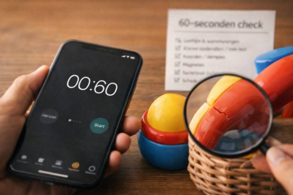 Stap 2 — De 60-seconden check (ter plekke, vóór je betaalt)