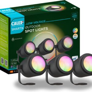 Calex Smart Outdoor 24v Tuinverlichting - Set van 3 Slimme Grondspots - RGB en Warm Wit Licht - Zwart test – voor tuinpadverlichting, buitenverlichting