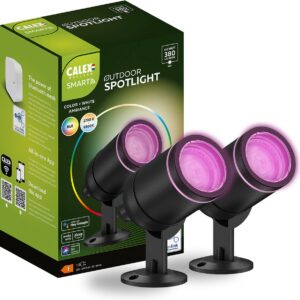 Calex Smart Outdoor LED Buitenlamp - Set van 2 stuks - Slimme Grondspot - RGB en Warm Wit Licht - 4W - Zwart review: sfeervolle tuinverlichting