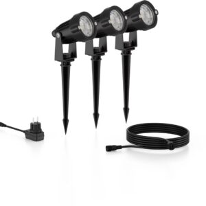 Philips GardenLink Caper 24V sokkellamp met spies - zwart - set van 3 test: IP65 tuinverlichting