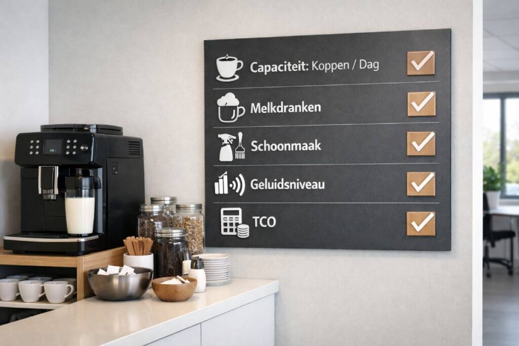 Belangrijkste criteria in kantoor koffiezetapparaat reviews