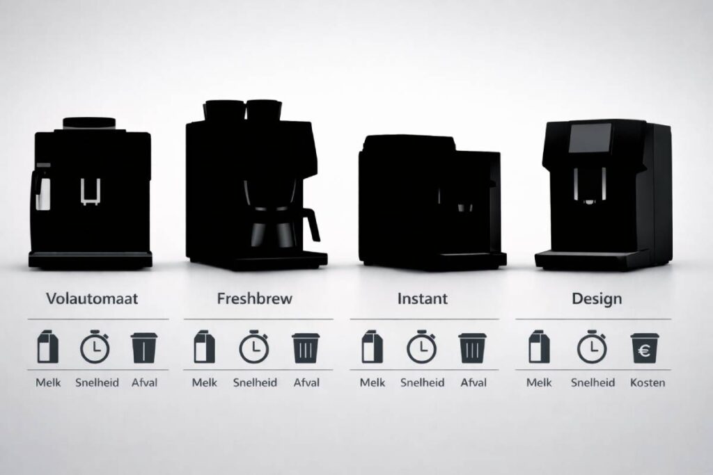 De belangrijkste typen kantoor koffiezetapparaten