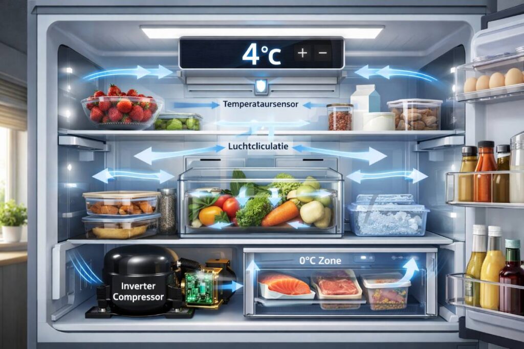 Hoe slimme koelkast temperatuurregeling werkt