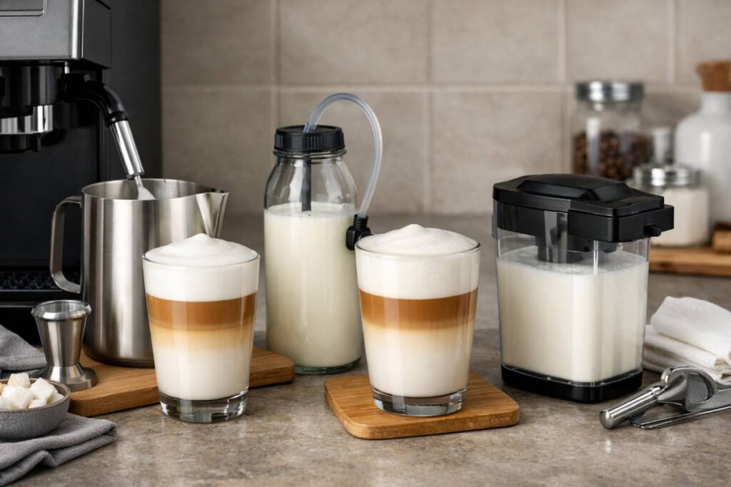 Melksystemen: van stoompijpje tot LatteGo