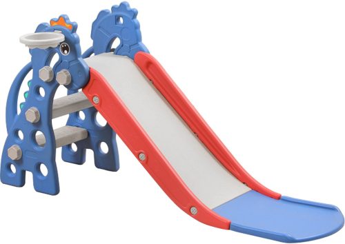 3-in-1 Kinder Glijbaan voor Binnen en Buiten – Met Basketbalmand, Geschikt voor Peuters, Blauw review: binnen- en buitenspeelplezier, peuterspeelgoed