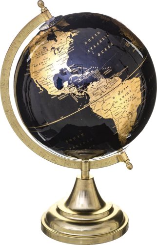 Atmosphera Decoratie wereldbol/globe zwart/goud op metalen voet D20 x H33 cm – Landen/continenten topografie review: educatief woonaccessoire voor bureau