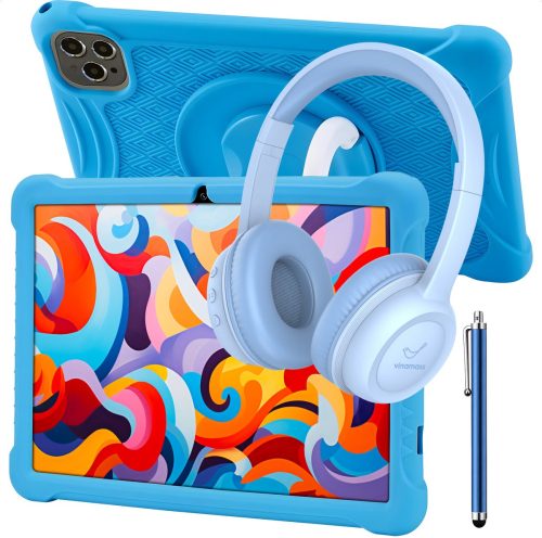 ATouch Combipakket – Kindertablet Tab 10 Plus + Kinderkoptelefoon – 64GB+64SD – Vanaf 3 jaar – Blauw review: veel opslag en ouderlijk toezicht