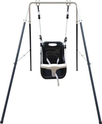 AXI Metalen Baby Schommel met zitje in Antraciet/créme test tuin