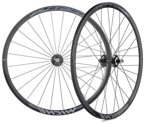 Baanfiets test Miche wielset Pistard WR 24/32 zwarte naaf (draad)