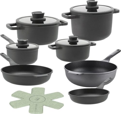 BergHOFF Pannenset Leo Stone+ – 11 Delig – Downdraft pannen nu met set panbeschermers review: geschikt voor inductie