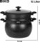 BIKO – Couscous pan – Stoompan – Marmeren coating – 6 Liter – Zwart test voor inductie
