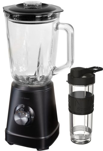 Blender 1200W – 1.5L – Smoothie Maker – Inclusief beker to go 570ml – Glas – Zwart – Vivid Green review: crushed ice