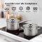 CeraFusion 8-delige RVS Pannenset – Kookpannen met Glazen Deksel – Inductie Pannen – Afgietrand, Maatverdeling en Schenktuit review: makkelijk afgieten, top voor inductie