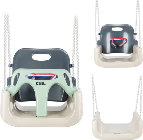 COIL kinder tuinemmer schommel sterk 3in1 + riemen, grijs en olijfgroen review veilig buitenspelen
